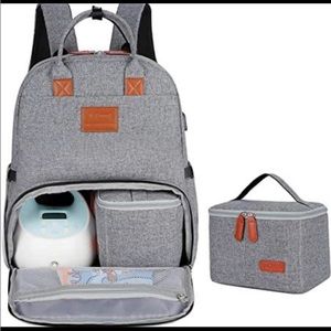 V-COOOL Breast Pump Bag Backpack Tote with 15.6 Inch Laptop Slot and Cooler Bag